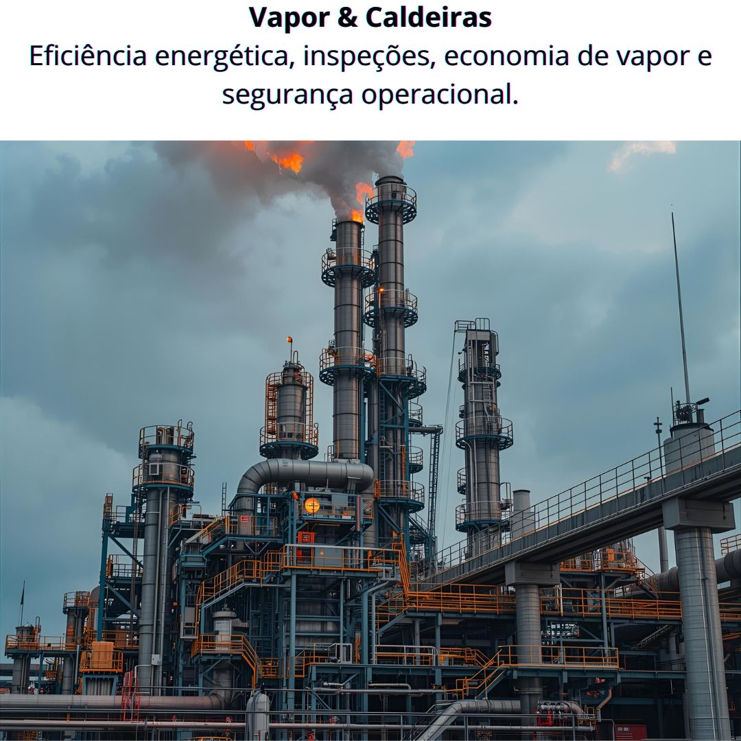 Planta industrial — vapor e caldeiras